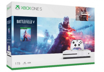 Microsoft Xbox One S, 1TB, WiFi, 2x HDMI, 3x USB 3.0, Blanco - incluye Battlefield V Deluxe Edition 