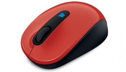 Mouse Microsoft Sculpt Mobile BlueTrack, Inalámbrico, 1000DPI, Negro/Rojo 