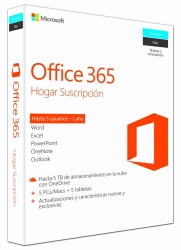 Microsoft Office 365 Hogar Premium Español, 32/64-bit, 5 Usuarios, 1 Año, para Windows/Mac 