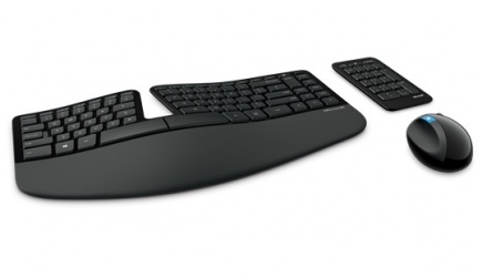 Kit de Teclado y Mouse Microsoft Sculpt Ergonomic Desktop, RF Inalámbrico, Negro (Inglés) 