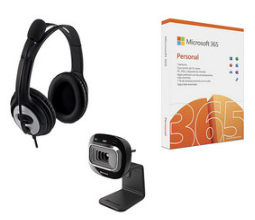 Microsoft Webcam LifeCam Studio HD-3000, 720p, 1280 x 720 Pixeles, USB 2.0, Negro ― incluye Microsoft 365 y Audífonos con Micrófono 
