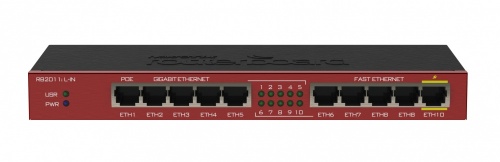 Router MikroTik Ethernet RB2011IL-IN, Alámbrico, 5 Puertos 10/100 + 5 Puertos 10/100/1000 