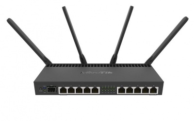 Router Mikrotik Gigabit Ethernet de Banda Dual RB4011iGS+5HacQ2HnD-IN, Inalámbrico, 1733 Mbit/s, 2.4/5GHz, con 4 Antenas de 3dBi 