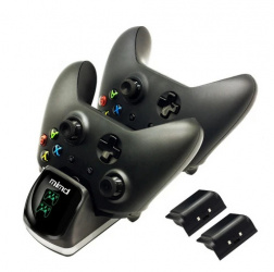 Mimd Estación de Carga para Controles de Xbox One - incluye 2 Baterías Recargables 