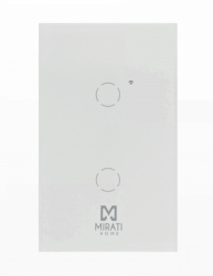Mirati Interruptor de Luz Inteligente Touch M2SI2, Wi-Fi, Blanco 