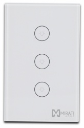 Mirati Interruptor de Luz Inteligente M3SI1, 3 Botones, WiFi, Blanco 