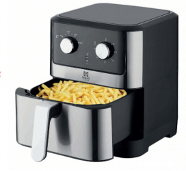 Mirati Freidora de Aire MFA02, 3 Litros, 1500W, 200 °C, Plata/Negro  