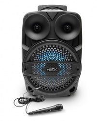 Misik Bafle MB128, Bluetooth, Inalámbrico, 2500W PMPO, USB, Negro 