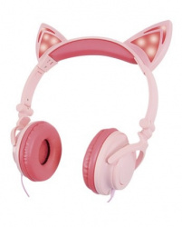 Misik Audífonos para Niños con Micrófono Hi-Fi, Alámbrico, 3.5mm, Rosa 