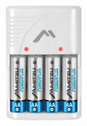 Mitzu Cargador para 4 Pilas MC-210, 9V/AA/AAA, No Incluye Pilas 