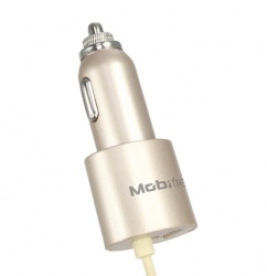 Mobifree Cargador para Auto MB-914420, 5V, 1 Puertos USB, Oro Rosa 