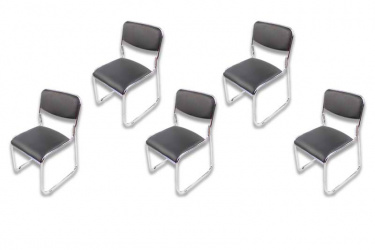 Modamob Silla Corvus, Respaldo Acolchado, Negro, 5 Piezas 