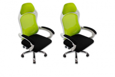 Modamob Silla Orion, Respaldo con Rejilla, Verde/Negro, 2 Piezas 