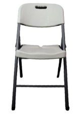 Modamob Silla Plegable VC028, Respaldo duro, Blanco 