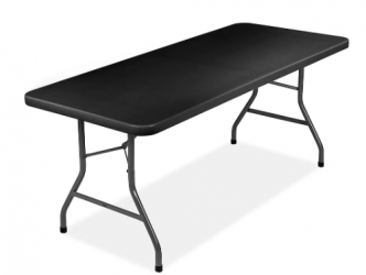 Modamob Mesa Plegable ZL-Z180-2-BLACK, 180cm x 74cm, Negro 