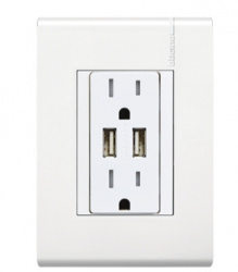 Modus Pro Tomacorriente E6028NUSBPT, 2 Enchufes, 125V, 15A, Blanco 