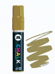 Molotow Marcador de Tiza Líquida Chalk, 15mm, Rellenable, Metallic Gold No.002 