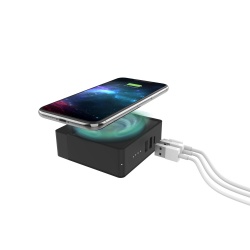 Mophie Cargador Inalámbrico, Powerstation Hub, 12V, 1x USB 2.0, 1x USB 3.2, 1x USB-C, Negro 