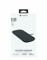 Mophie Cargador Inalámbrico Dual Wireless Charging Pad, 10W, USB, Negro 