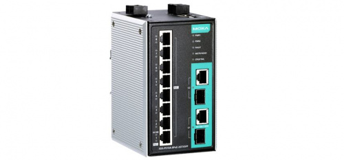 Switch Moxa Gigabit Ethernet EDS-P510A-8PoE-2GTXSFP, 8 Puertos PoE+ 10/100/10000BaseT(X) + 2 Puertos SFP, 8000 Entradas - Administrable 