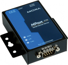 MOXA Servidor Serial NPort 5150, 1x RJ-45 10/100Mbps, 1x RS-232/422/485 DB9, Negro 