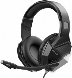 MPOW Audífonos Gamer EG10 para PS5/PS4/PC/Xbox One, Alámbrico, 2.2 Metros, 3.5mm, Negro 