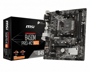 Tarjeta Madre MSI Micro ATX B450M PRO-M2 MAX, S-AM4, AMD B450, HDMI, 32GB DDR4 para AMD ― Requiere Actualización de BIOS para Ryzen Serie 5000 