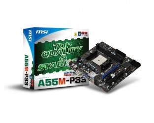 Tarjeta Madre MSI micro ATX A55M-P33, S-FM1, AMD A55, 16GB DDR3, para AMD 