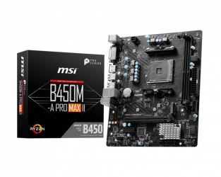 Tarjeta Madre MSI B450M-A PRO MAX II, Micro-ATX, Socket AM4, AMD B450, 64GB DDR4, HDMI para AMD  