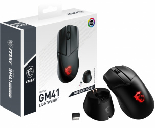 Mouse Gamer MSI Óptico Clutch GM41 Lightweight, Inalámbrico, 20.000DPI, Negro 