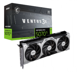 Tarjeta de Video MSI NVIDIA GeForce RTX 5070 Ti VENTUS 3X OC, 16GB 256-bit GDDR7, PCI Express 5.0  