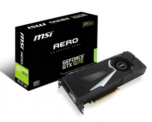 Tarjeta de Video MSI NVIDIA GeForce GTX 1070 Aero OC, 8GB 256-bit GDDR, PCI Express 3.0 x16 