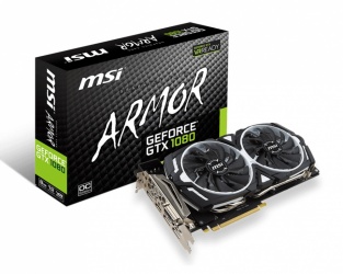 Tarjeta de Video MSI NVIDIA GeForce GTX 1080 Armor OC, 8GB 256-bit GDDR5X, PCI Express 3.0 x16 