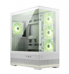 Gabinete MSI Mag Pano 110R PZ, Midi-Tower, ATX/Micro-ATX/Mini-ITX, USB 3.0, sin Fuente, 4 Ventiladores Instalados, Blanco 