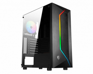 Gabinete MSI MAG VAMPIRIC 100R con Ventana ARGB, Midi-Tower, ATX/Micro-ATX/Mini-ITX, USB 3.2/2.0, sin Fuente, 2 Ventiladores Instalados (1x ARGB), Negro 