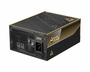 Fuente de Poder MSI MEG AI1600T PCIE5 80 PLUS Titanium ATX, Modular, 24-pin ATX, 135mm, 1600W 
