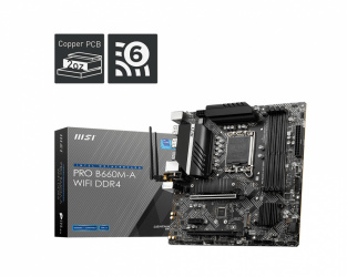 Tarjeta Madre MSI Micro-ATX PRO B660M-A WIFI DDR4, S-1700, Intel B660, HDMI, 128GB DDR4 para Intel ― Requiere Actualización de BIOS para Procesadores Intel 13va. Generación 