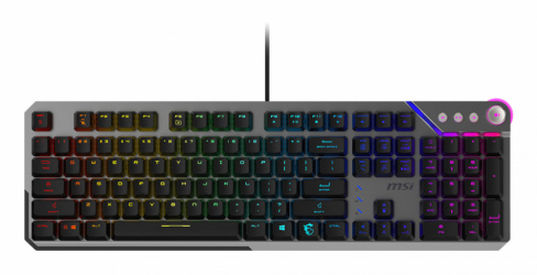 Teclado Gamer MSI STRIKE 600 SILENT LED RGB, Teclado Mecánico, Membrana, Alámbrico, USB, Negro, Inglés 