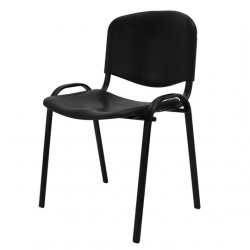 Mundo In Silla Fija Iso Nova, Estructura Metálica, Negro 