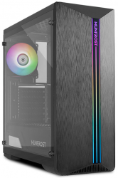 Gabinete Munfrost Munfrost Shine RGB, Midi-Tower, ATX/Micro-ATX/Mini-ITX, USB 2.0/3.0, con Fuente de 500W, 1 Ventilador Instalado, Negro 