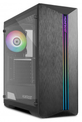 Gabinete Munfrost MFGSHN1B, Midi-Tower, ATX/Micro-ATX/Mini-ITX, USB 2.0/3.0, sin Fuente, 1 Ventilador Instalado, Negro 