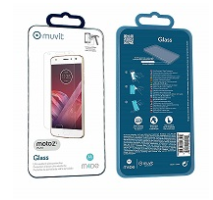 Muvit Protector de Pantalla MMTPG0020 para Moto Z2 Play, Vidrio Templado, Transparente 
