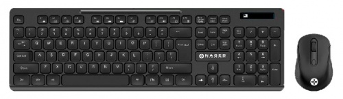Kit de Teclado y Mouse Naceb NA-0123, Inalámbrico, Negro (Español) 