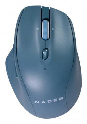 Mouse Ergonómico Naceb NA-0139A, Inalámbrico, Óptico, 1.600DPI, RF Inalámbrico, Azul 