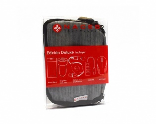 Naceb Kit de Viaje con Cargador Portátil NA-0401, 4400mAh, Negro - incluye Cargador para Auto/Mouse/ Hub USB/Cable USB 