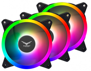 Ventilador Naceb Technology Orpheus RGB, 120mm, 1500 RPM, Negro - 3 Piezas 