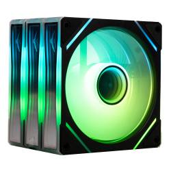 Ventilador Naceb NA-0650N, 3x 120mm, 1400RPM, ARGB, Negro 