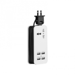 Naceb Barra Multicontactos NA-0705, 4x USB, 1500W 