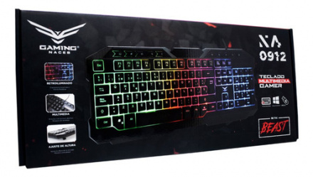 Teclado Gamer Naceb NA-0912 RGB, Alámbrico, Negro (Español) 