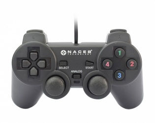 Naceb Gamepad NA-0917, PC, Alámbrico, Negro 